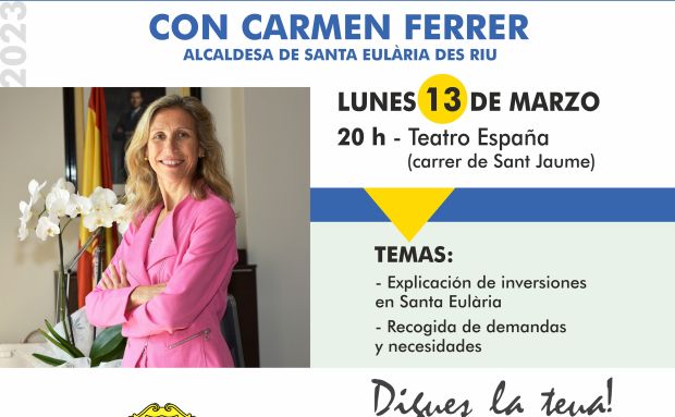 Reunión de presupuestos participativos el 13 de marzo en el Teatro España con residentes del pueblo de Santa Eulària