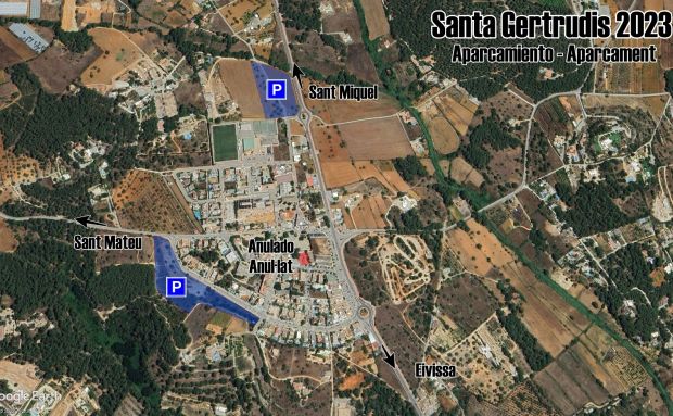 Al voltant de 30.000 metres quadrats d'estacionaments dissuasius per als actes principals de les festes de Santa Gertrudis