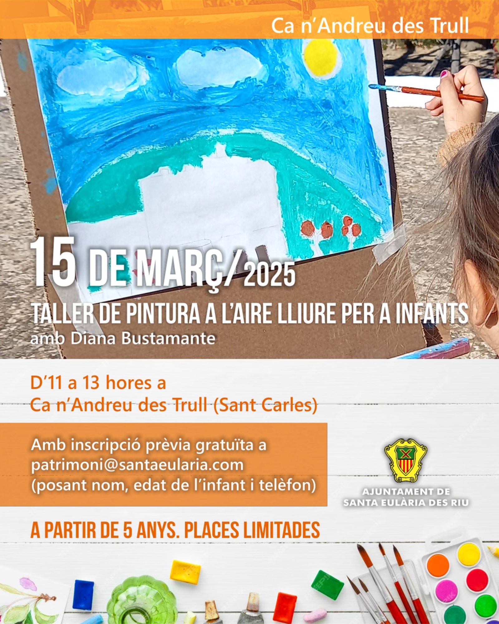 Taller de pintura al aire libre para niños en el Trull de Ca n’Andreu 15 de marzo de 2025