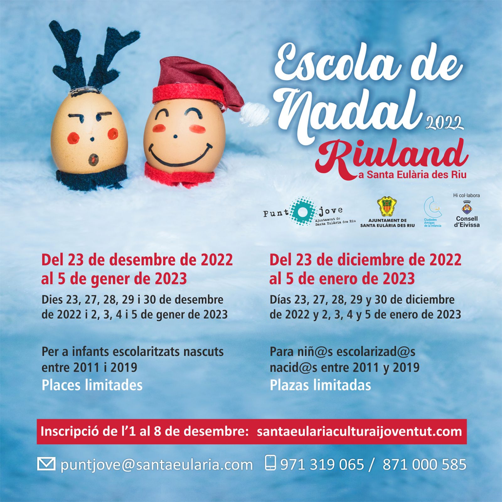 Dijous s'obren les inscripcions per a l'Escola de Nadal que oferirà tallers i activitats d'esbarjo als nens i nenes per facilitar la conciliació familiar