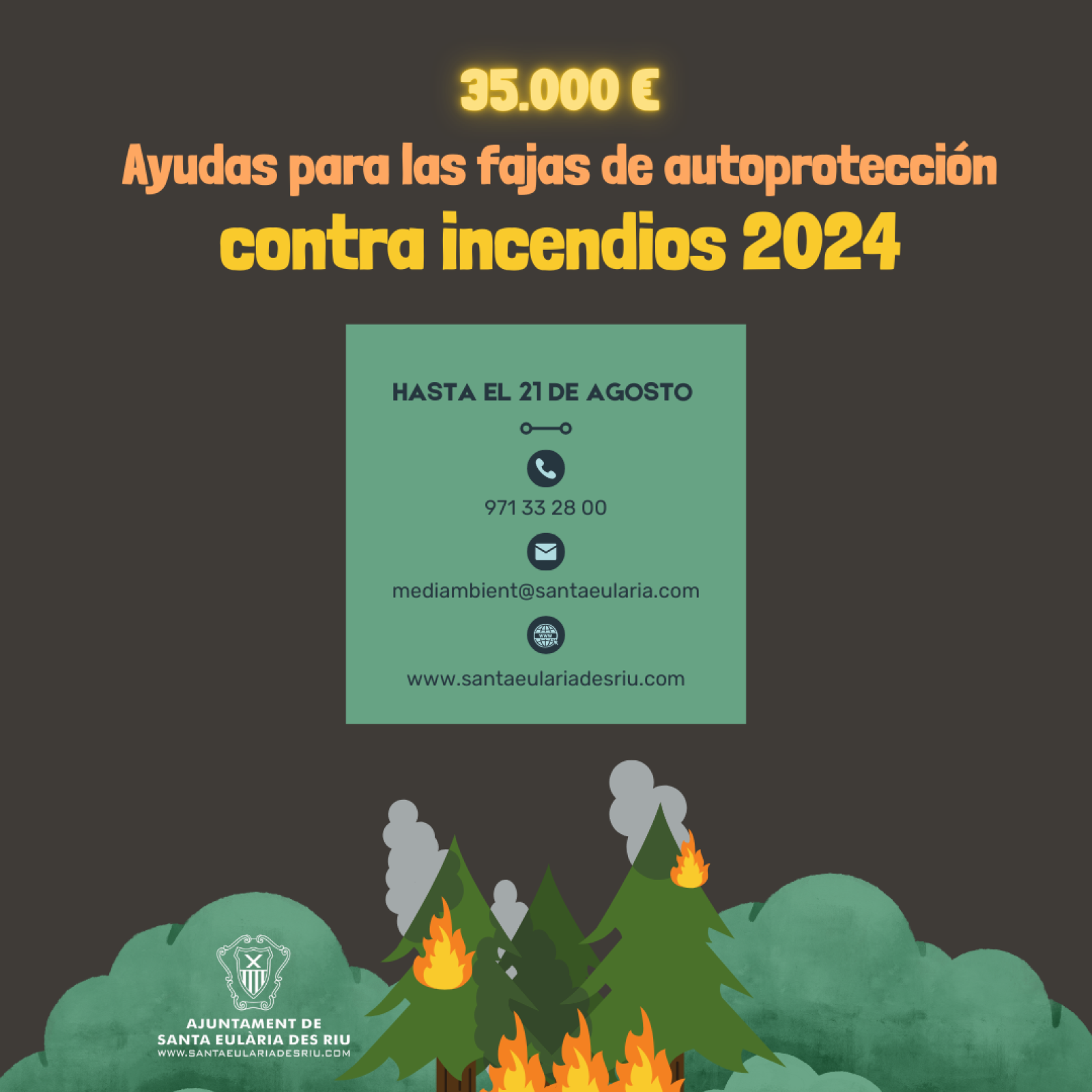 Santa Eulària lanza una nueva edición de las ayudas para la creación de fajas de autoprotección contra incendios dotadas con 35.000 euros