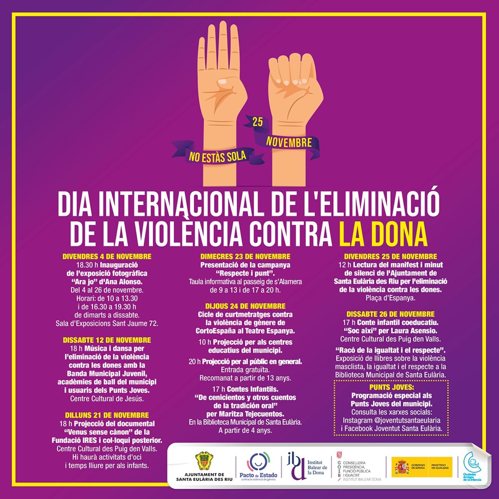 La cultura com a arma de conscienciació i de defensa de la igualtat real per commemorar el Dia de l'Eliminació de la Violència Contra la Dona