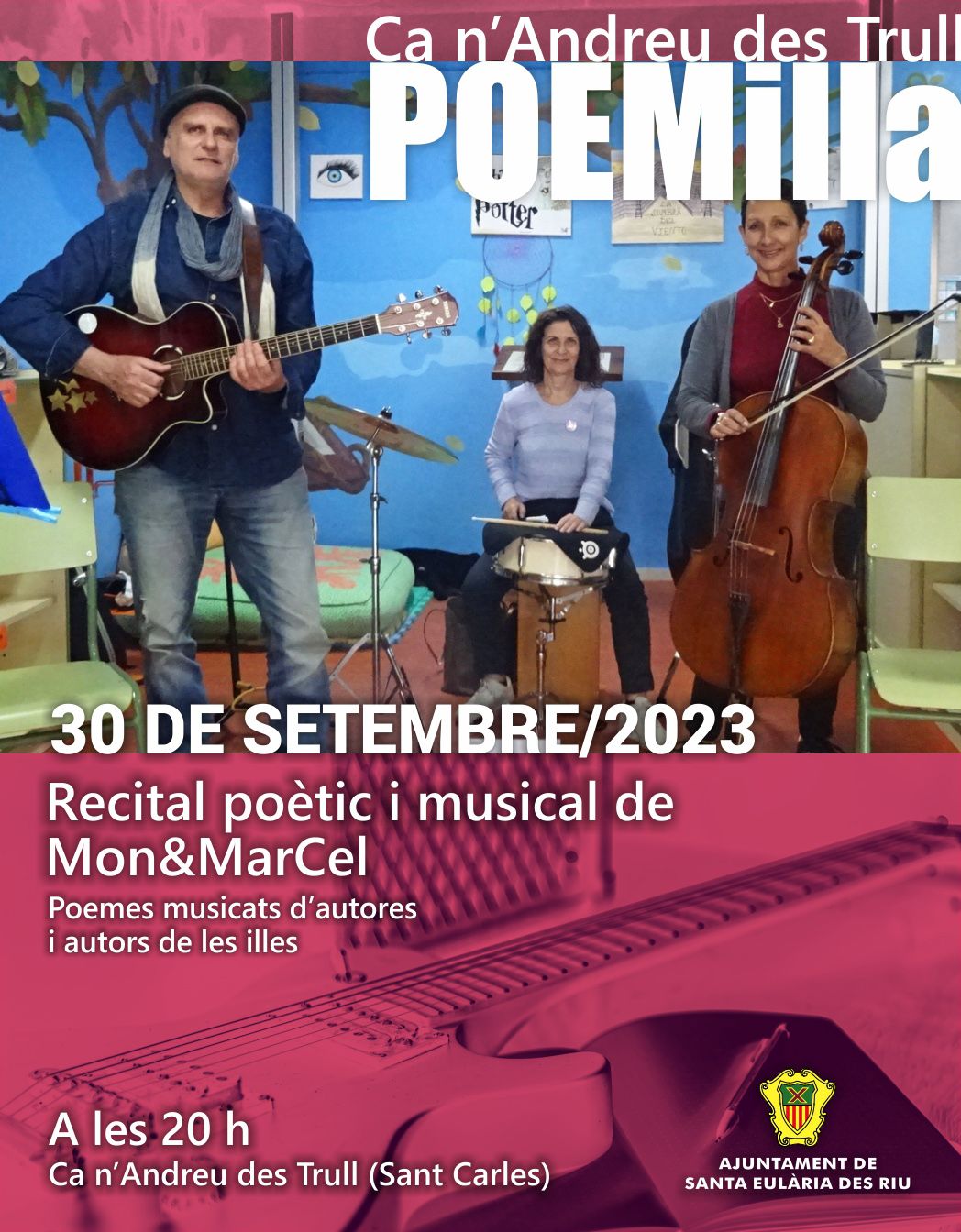 La casa pagesa i museu etnogràfic de Ca n’Andreu des Trull acull demà dissabte ‘POEMilla’, un recital que combina lectura de versos d'autors eivissencs amb la música