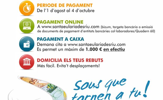 Santa Eulària obre el període voluntari de pagament d'impostos i taxes municipals a partir de l'1 d'agost