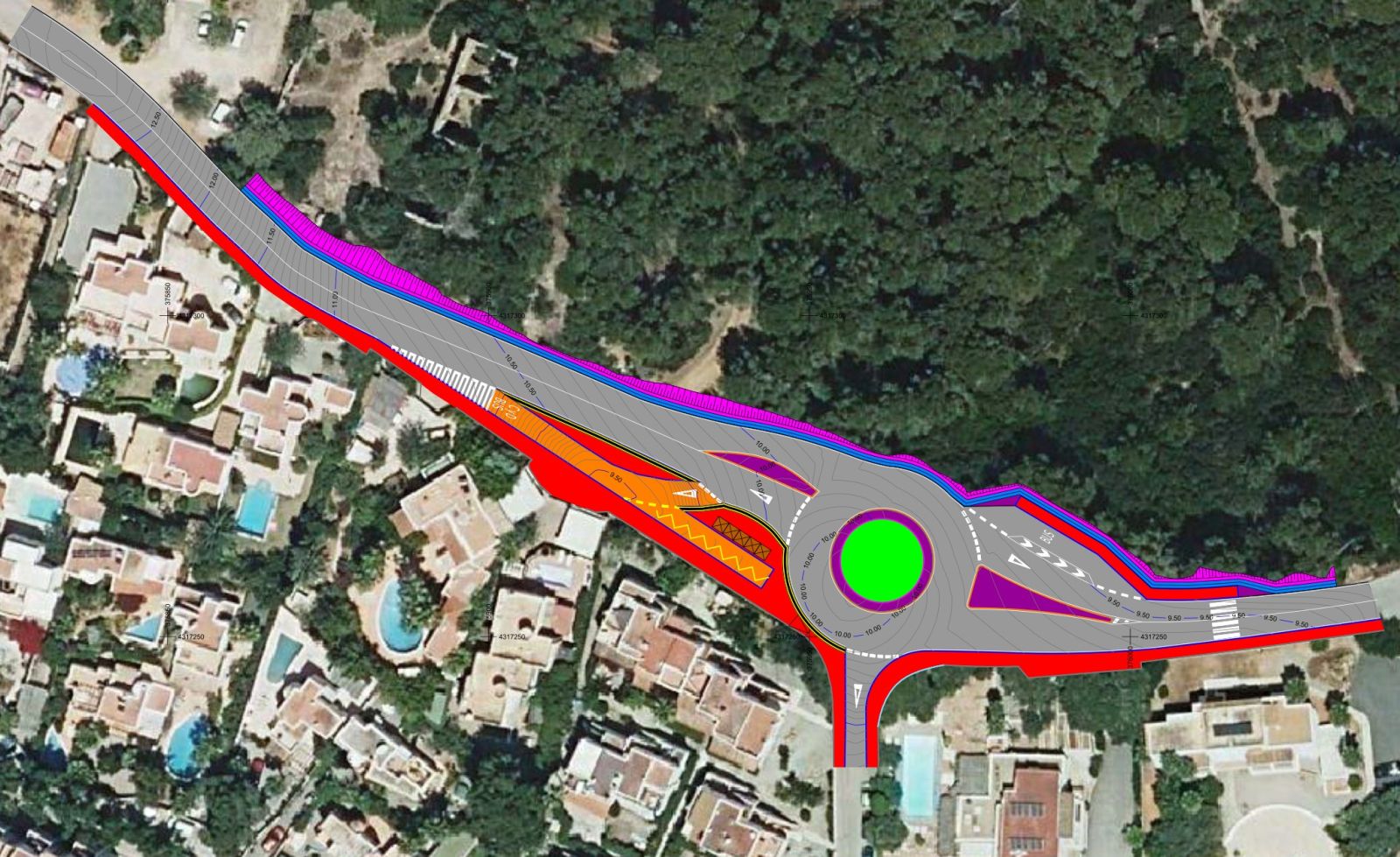 El Ayuntamiento invertirá 1,36 millones en una rotonda para mejorar la seguridad y los servicios en el cruce de la calle Mestral de s’Argamassa y el Camí de sa Trenca