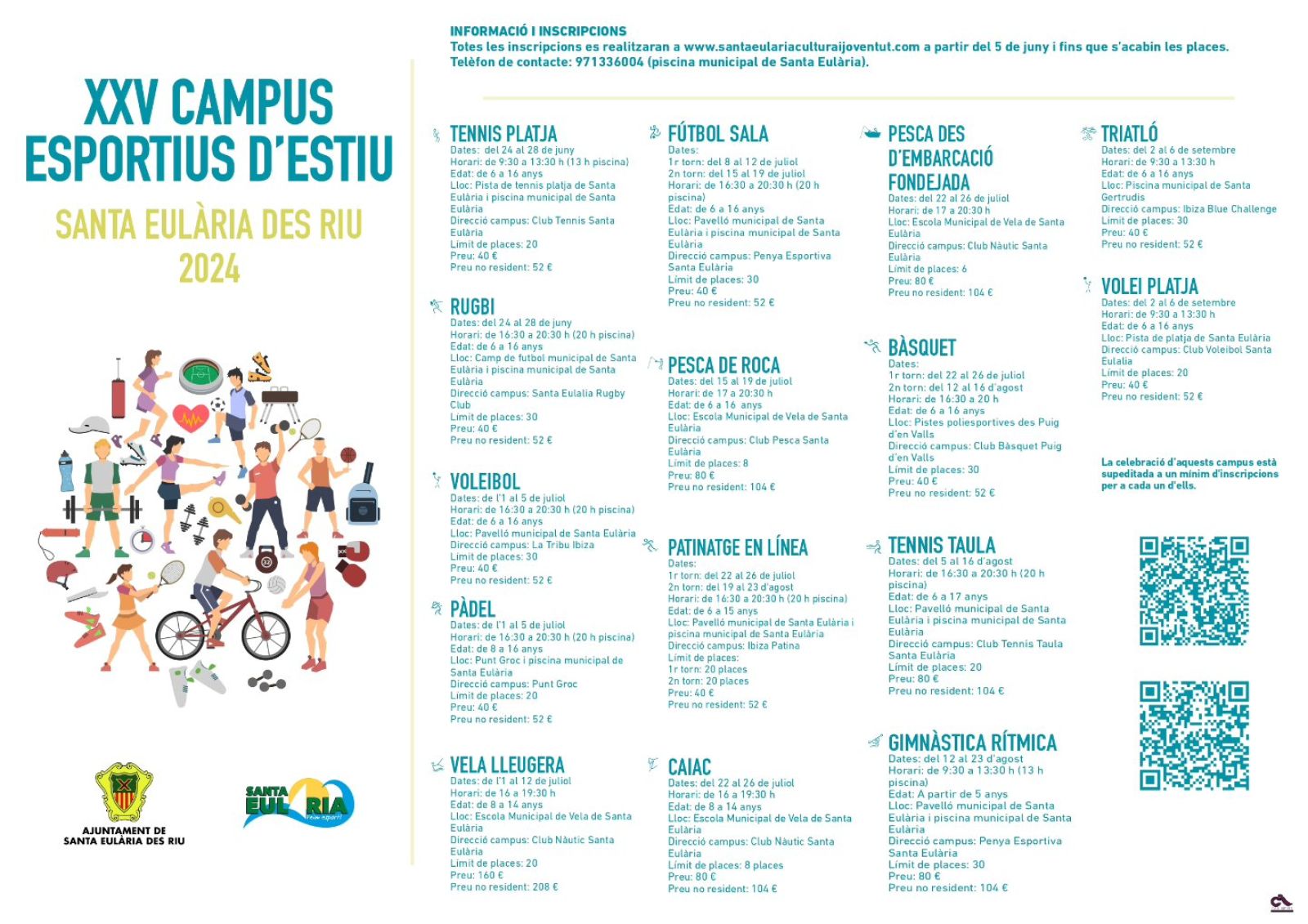 Els i les menors de Santa Eulària des Riu podran gaudir entre juny i setembre d'una quinzena de campus esportius que inclouen com a novetat el volei platja