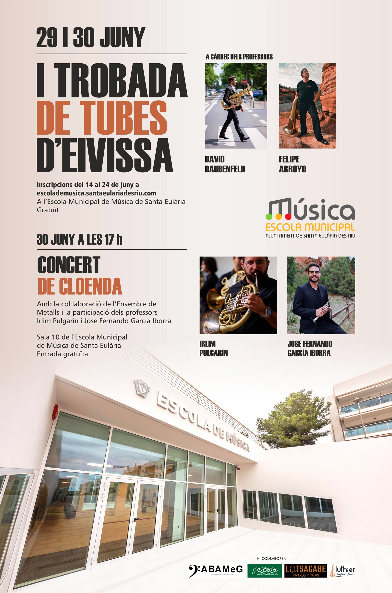 La Escuela Municipal de Música acoge este fin de semana la I Trobada de Tubes d’Eivissa que se cerrará con un gran concierto gratuito