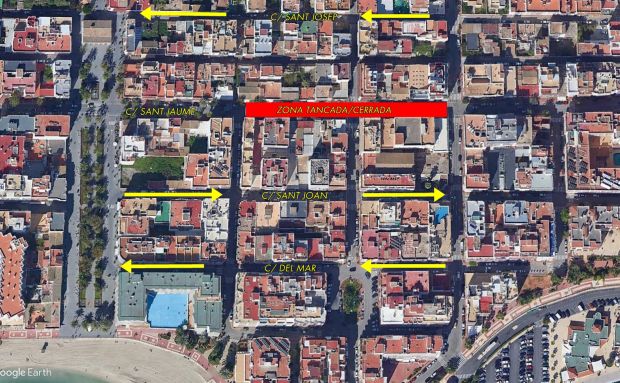 El dilluns 21 de març s'inicia la repavimentació de l'encreuament entre carrer Sant Jaume i Isidor Macabich