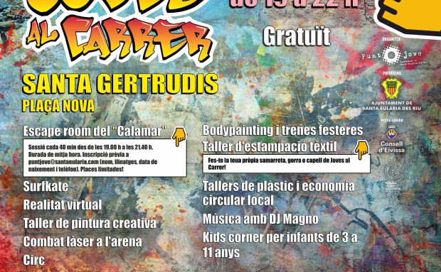 Una ‘escape room’ ambientada a ‘Los juegos del calamar’, acrobàcies, lluita laser i un taller de pintura creativa per a acomiadar el Joves al Carrer de 2023