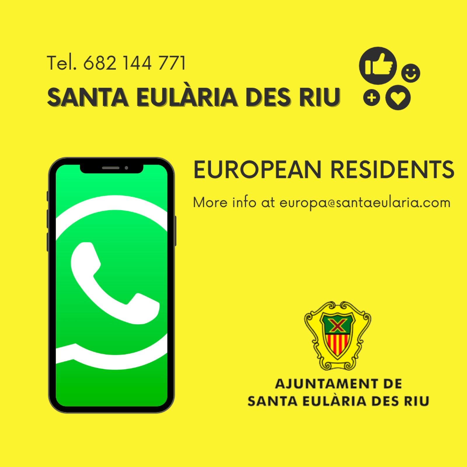 Santa Eulària des Riu afegeix servei de WhatsApp i nous cursos de castellà per a residents europeus de cara al curs 2022-23