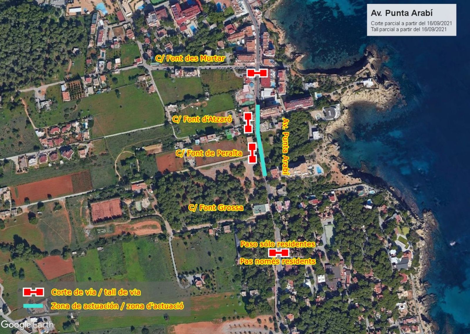 Una obra d'urgència obligarà tallar el trànsit a l'avinguda Punta Arabí diversos dies a partir de dijous