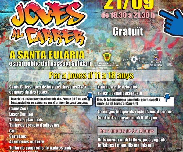 Acrobàcies, circ, laser combat i una gàbia per a duels futbolers en la tercera jornada de Joves al Carrer que se celebra dissabte al Passeig Solidari de Santa Eulària