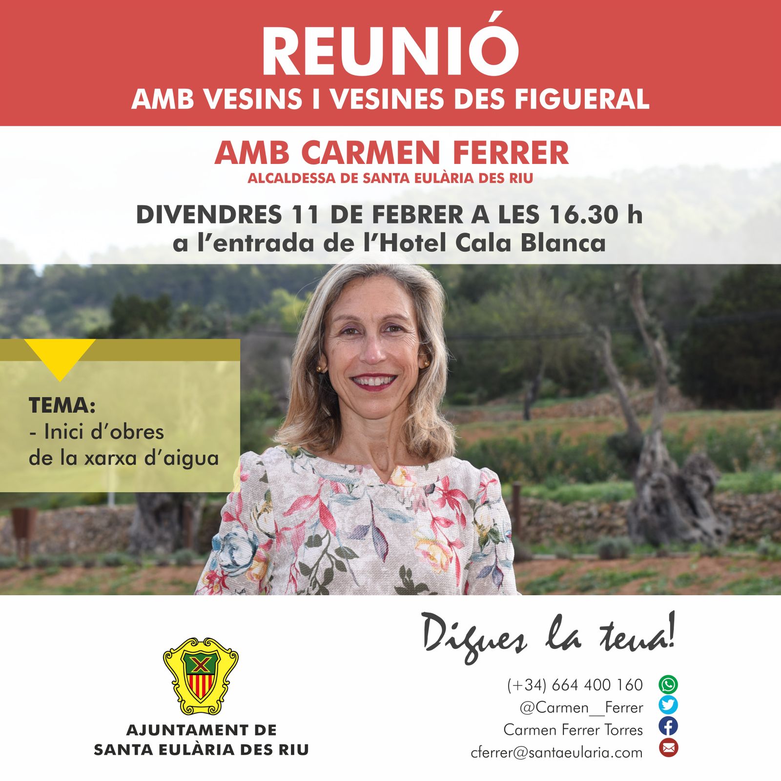 Reunió oberta de 'Digues la Teua' amb l'alcaldessa Carmen Ferrer as Figueral