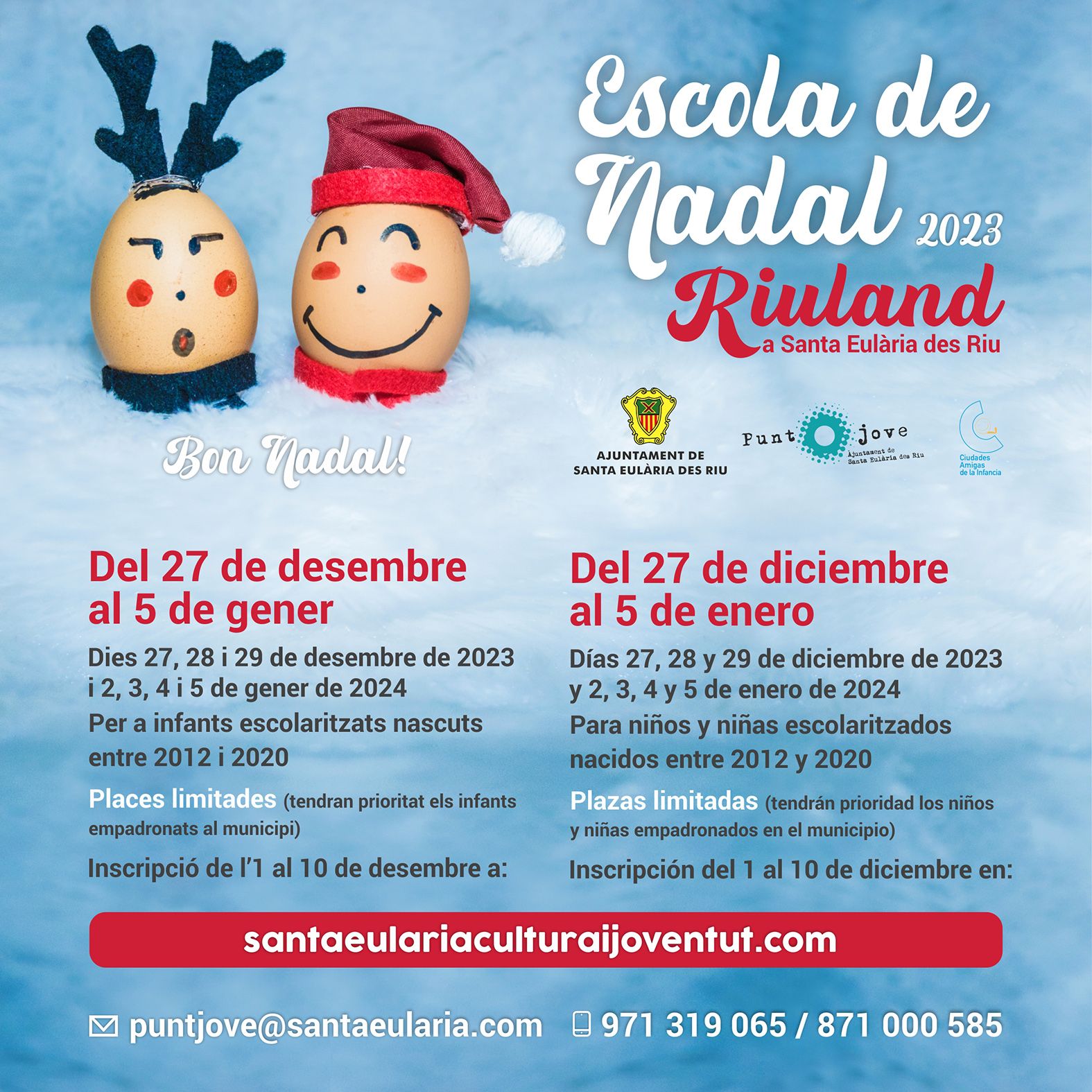 El divendres s'obren les inscripcions per a l'Escola de Nadal que comptarà amb descomptes per a famílies nombroses, monoparentals i per a nens amb discapacitat