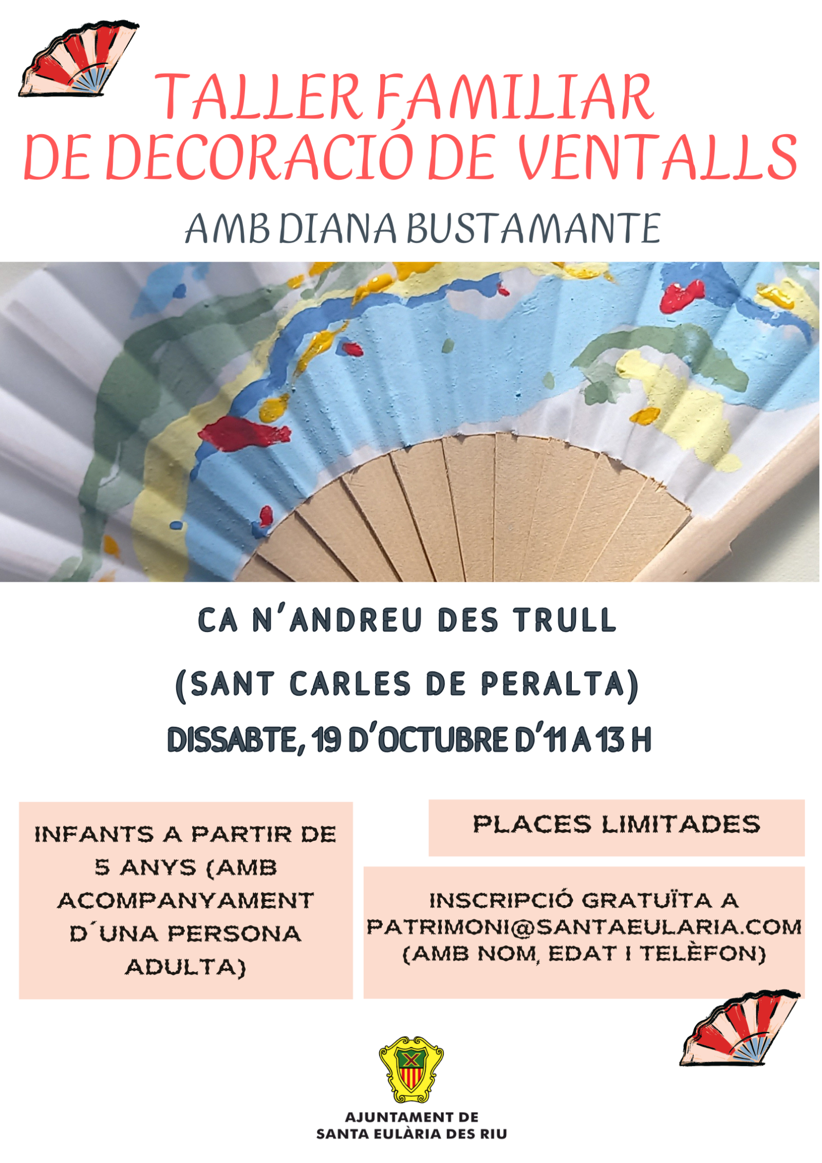 Ca n’Andreu des Trull acull el 19 d'octubre un taller de decoració de ventalls amb l'artista Diana Bustamante